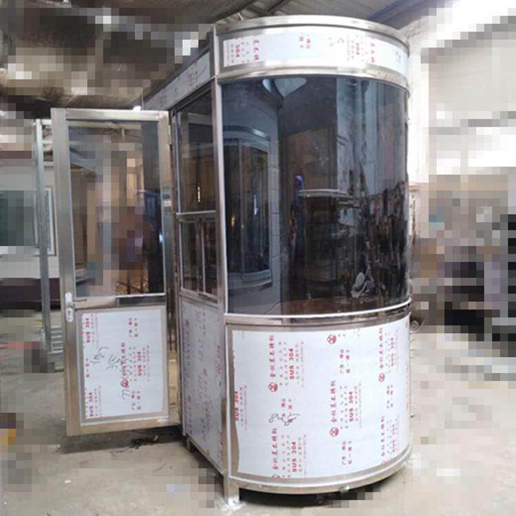 北京岗亭停车场收费岗亭双圆弧玻璃岗亭不锈钢岗亭专车配送