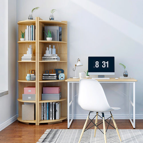 批发转角书架多层简约书桌收纳置物架客厅家用卧室省空间落地书柜