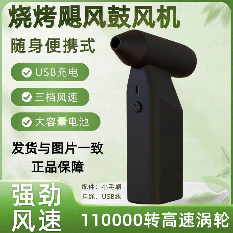 烧烤专用吹风机可携式鼓风机电动户外吹木炭炉生火手持锂电池充电