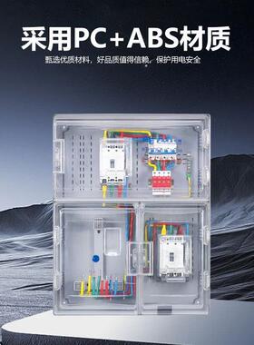 南网费控三相一表动力式透明电表箱家用塑料户外PC+ABS电表箱