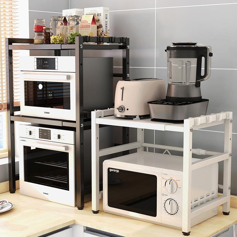 厨房多功能微波炉置物架多层带储物可伸缩台面电饭锅烤箱储物架