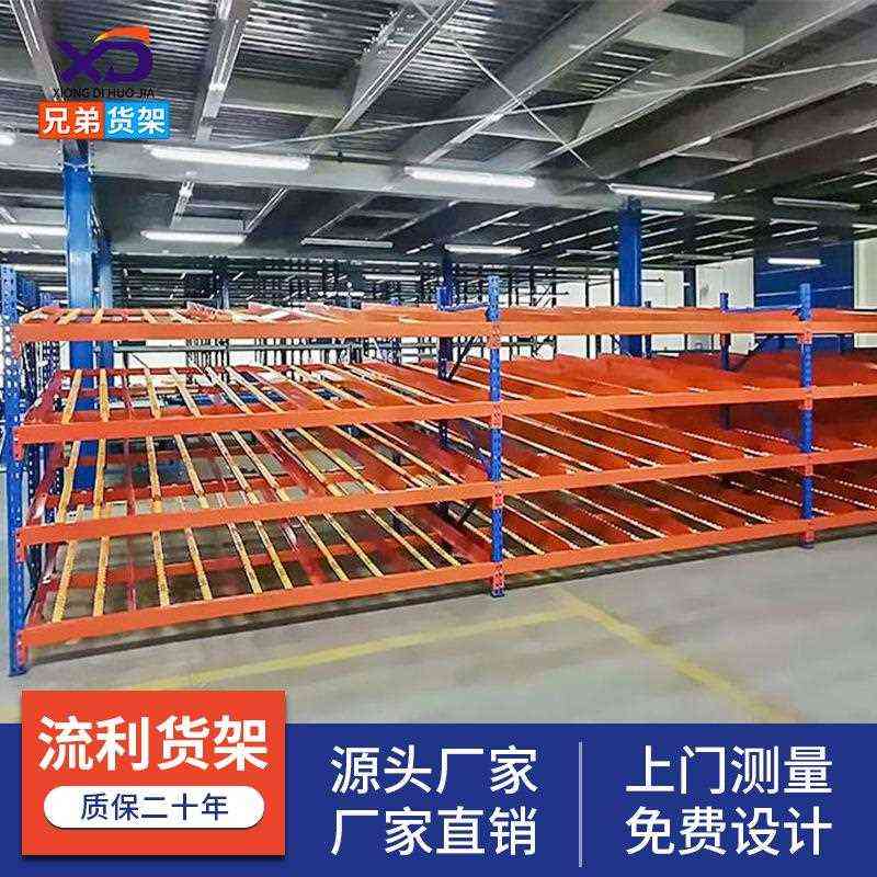 仓库移动流利条货架物料箱存放架仓库分拣滑轨流利式货架带脚轮子