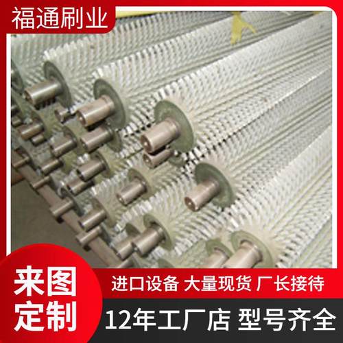带轴毛刷辊果蔬清洗机毛刷辊尼龙除尘毛刷工业抛光毛刷辊滚刷厂家