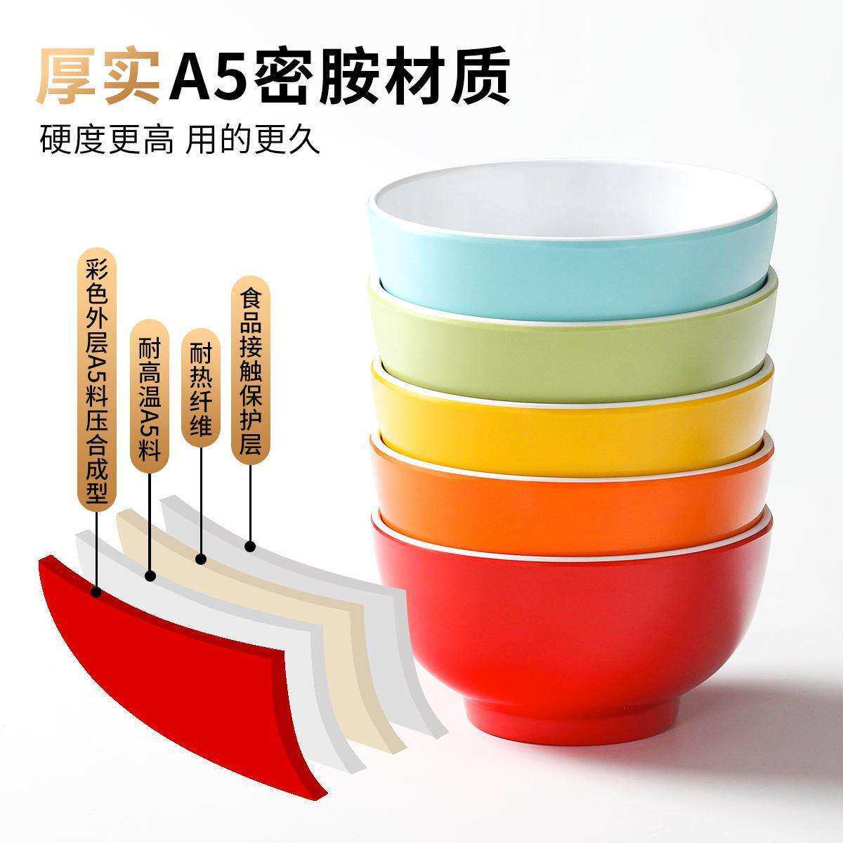 祥源美密胺餐具小碗双色商用餐厅饭店米饭碗火锅店油碟蘸水调料碗