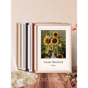 实木质相框挂墙画框装 裱a34素描拼图4开8K海报外框照片空框架华庚