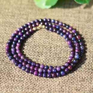 天然老料油润皇家紫舒俱来3圈手链项链复古优雅风女款苏纪石4.5MM