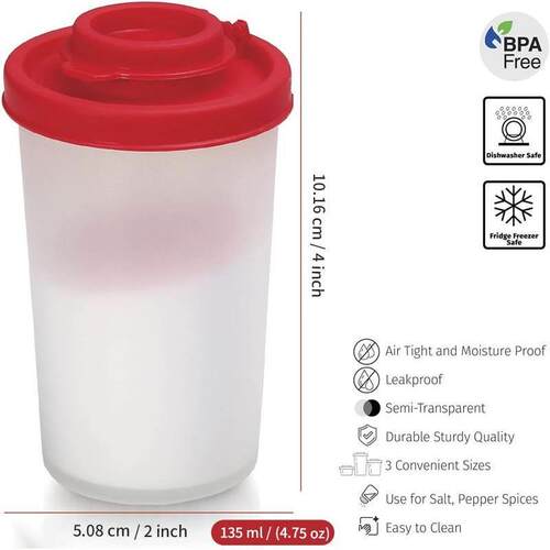 美式餐厅家用厨房迷你调味罐Salt and pepper Spice Shaker 红色