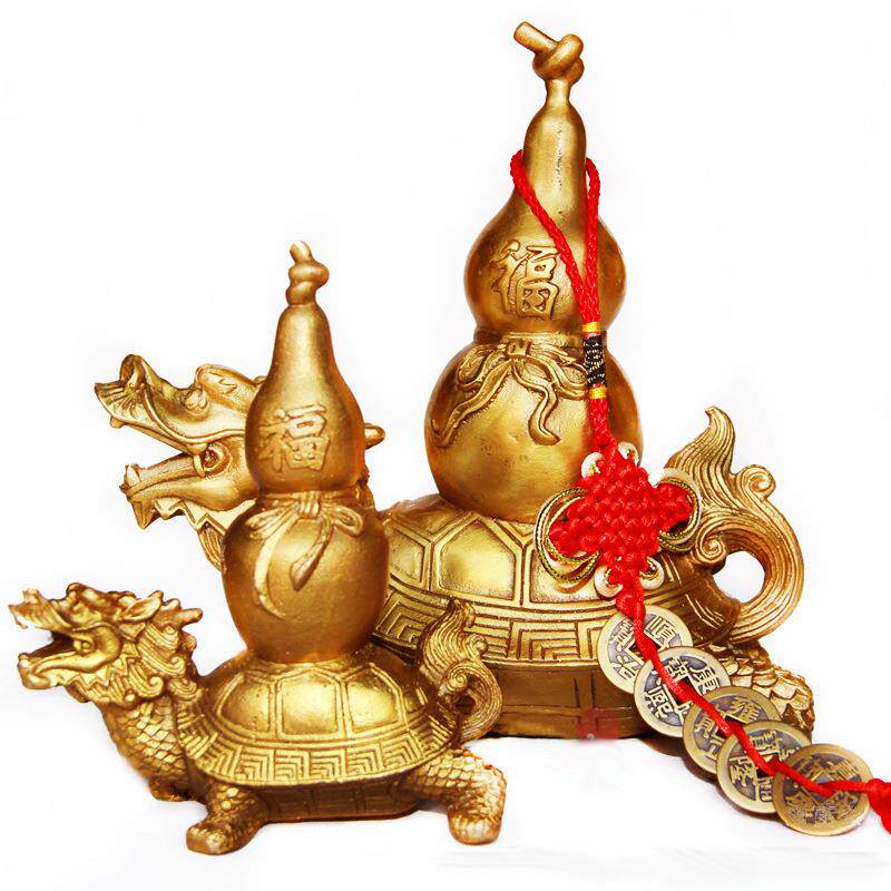 厂家直销铜器葫芦龙龟摆件办公室装饰品摆件福禄归来摆设铜器