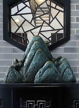 中式假石摆件YSWHJSS景小盆客厅办公景室山水摆设室内造玄关桌山