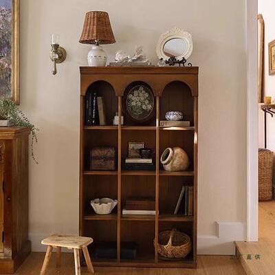 法复实木书柜家用MKT中古式多功能古储物柜墙玄关柜落地收靠纳展
