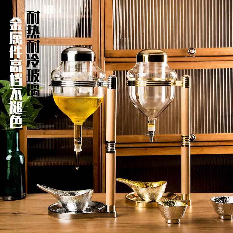 清酒酒具冷酒器顶针式冰酒器滴漏酒樽日式玻璃高档温酒清酒壶套装