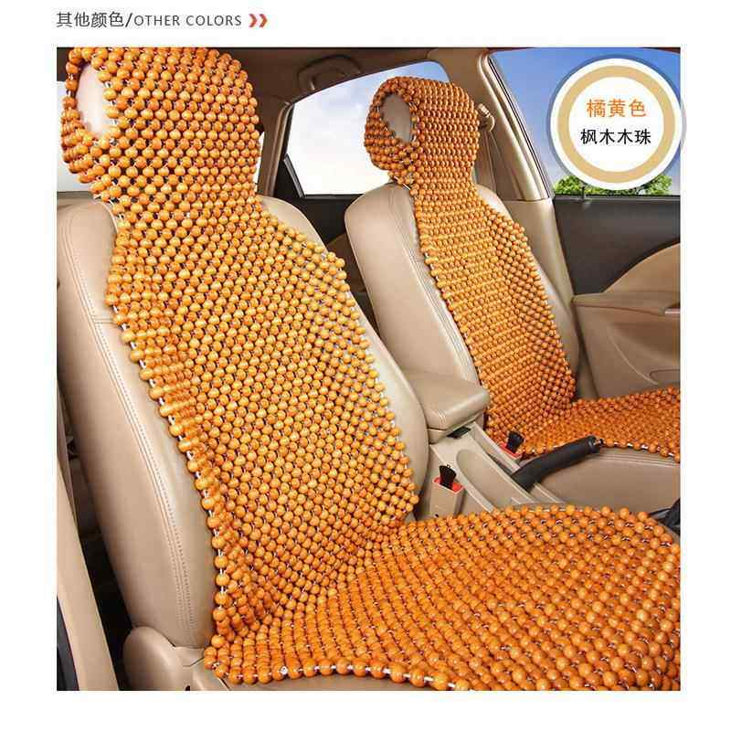 汽车坐垫木珠夏季凉垫单片按摩连体座套四季通用车内通风透气座垫