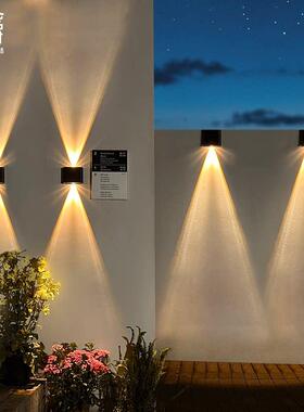 林爵太阳能壁灯户外防水洗墙灯别墅花园阳台射灯庭院气氛灯围墙灯