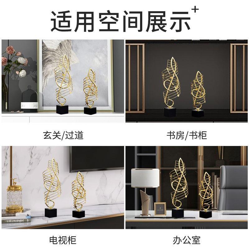 轻奢摆件金属音符客厅酒柜电视柜玄关书房办公室桌家居工艺装饰品