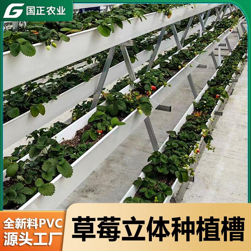 A字立体种植支架PVC塑料草莓种植排水槽温室大棚无土栽培现代农业