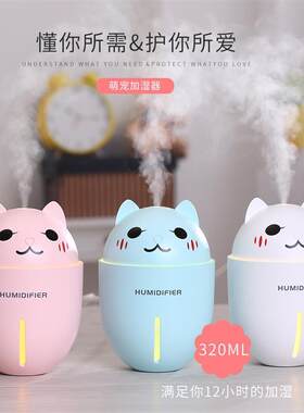 腾韵汽车载迷你新加湿器便携式用办公室桌面创意空气加湿USB风扇