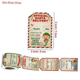 Tags Labels Stick Gift Claus Christmas Merry 200pcs Santa