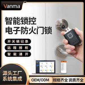 智能防火门锁芯电子通开锁远程审批锁控系统安全通道门智能化管理