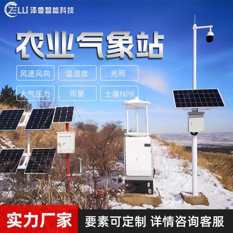 土壤温湿度雨量自动监测站小型光伏大棚田间校园温室外农业气象站