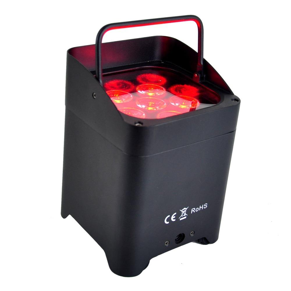 黑色铸铝防水外壳6x18W RGBWA UV 6色电池无线舞台帕灯DMX512遥控