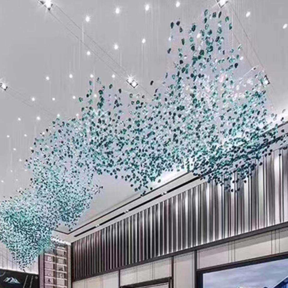 天亨酒店大堂售楼部沙盘吊灯宴会厅别墅餐饮店彩色琉璃水晶造型灯