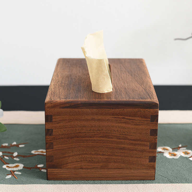 厂家货源黑胡桃木纸巾盒抽纸盒木质复古简约北欧创意茶几家用办公,家居饰品,装饰纸巾盒,淘宝优惠券,粉丝福利购,淘宝优惠卷
