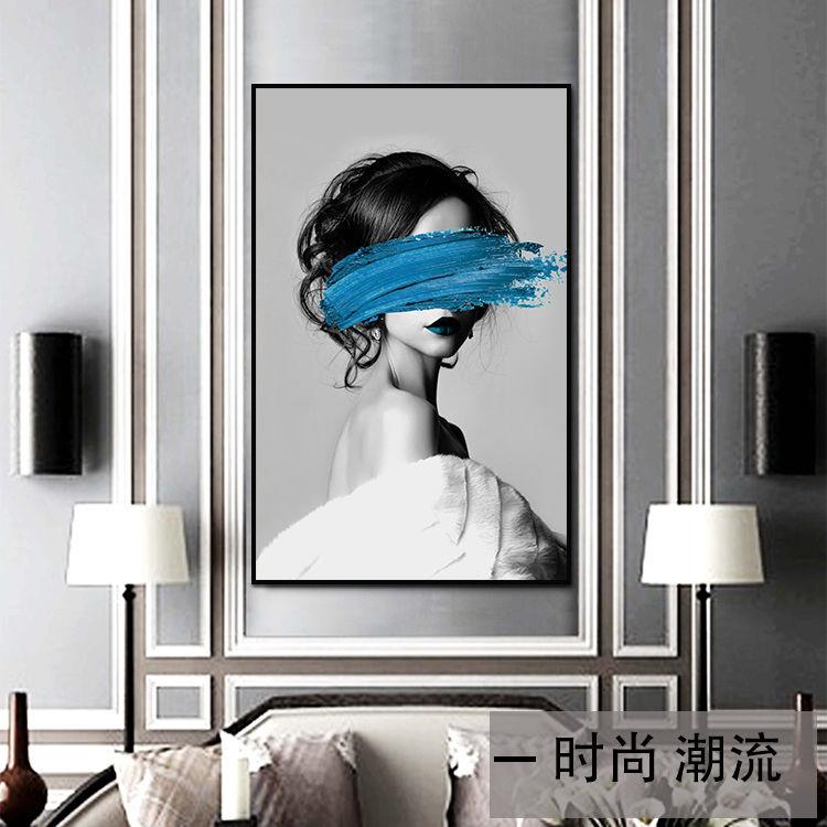 美女个性艺术装饰画酒店宾馆房间人物挂画玄关走廊墙画样板房壁画图片