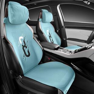 新款 GLC翻毛皮马鞍垫小蛮腰分体汽车坐垫新能源运动连体座椅套