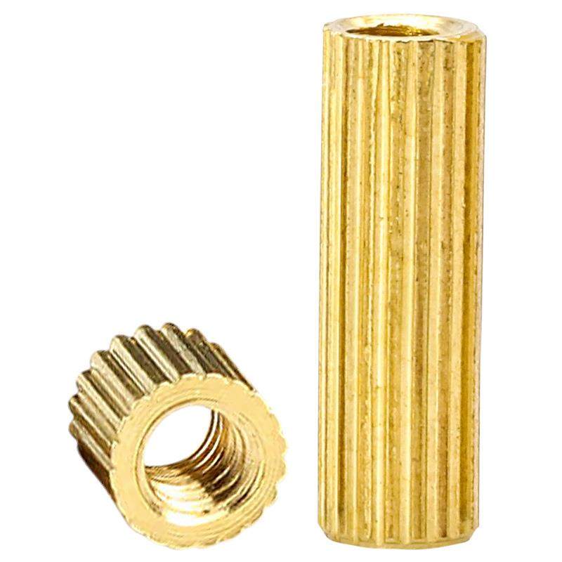 M2圆形双铜通滚花铜隔断通螺492柱黄隔离柱内牙间柱隔柱PC直B支撑
