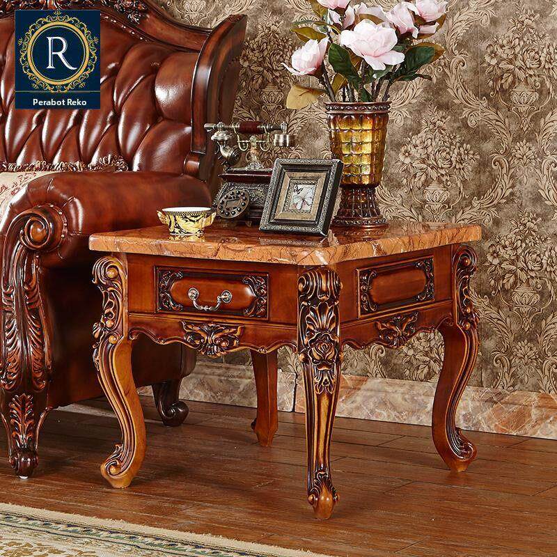 欧式大理石方几角几沙发边几实木雕花覆古奢华客厅茶桌电话咖啡桌