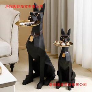 高颜值守护绅士犬摆设装饰品落地摆件北欧树脂绅士狗家居摆件