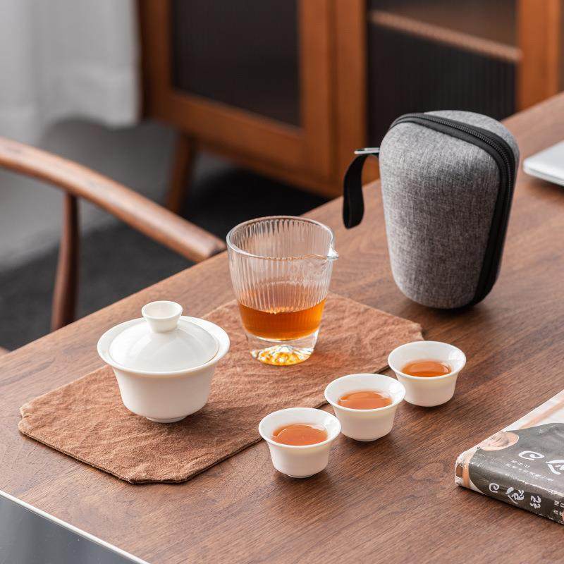 旅行茶具套装便携式包快客杯一壶三杯户外旅游泡茶壶盖碗茶杯礼品,节庆用品/礼品,伴手礼,淘宝优惠券,粉丝福利购,淘宝优惠卷