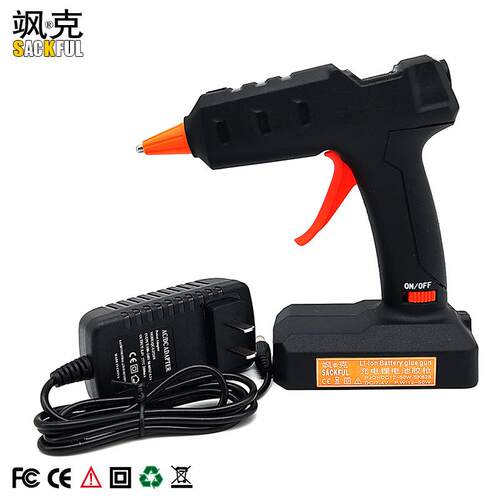 产地SACKFUL飒克牌小胶棒7.4V50W带充电器充电锂电池热熔胶枪