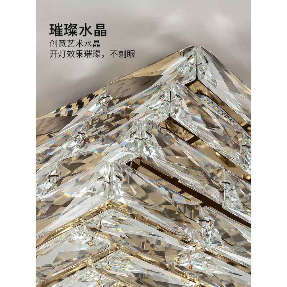 卧室水晶顶灯后现代简意轻奢方YSC-XD64式形不锈钢设约计师吸款书