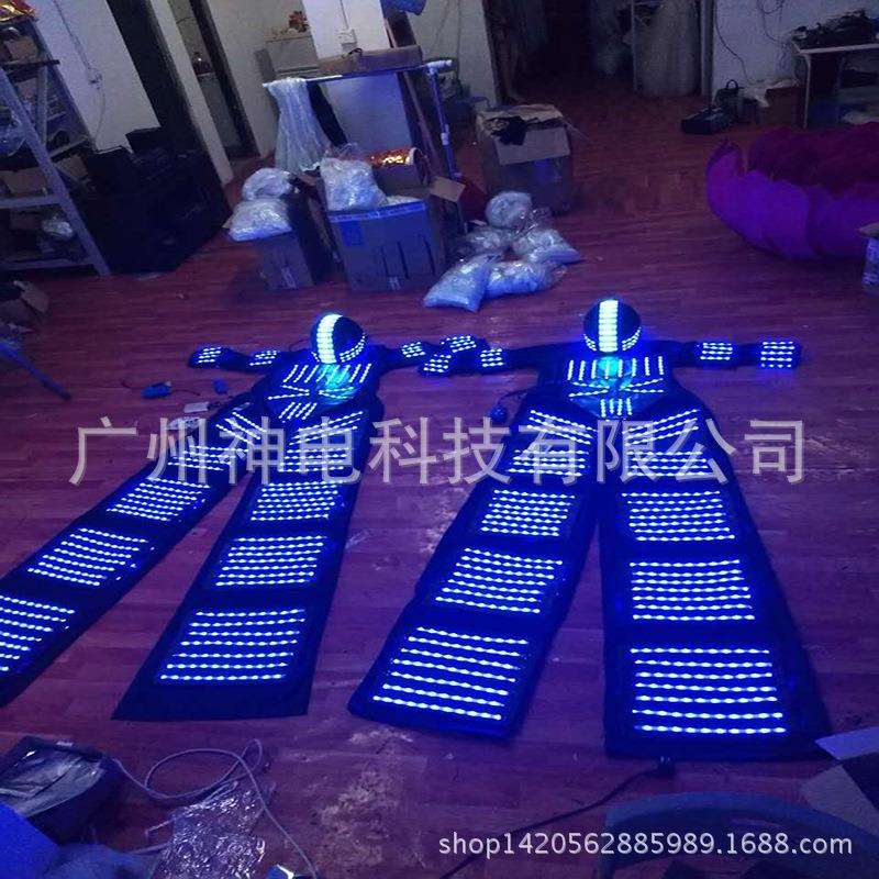 专业酷爆踩高机器人服装 舞台表演发光服装 嘉宾登台演出服装
