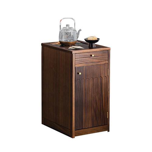 r^可移动茶台家用小茶车阳台小茶桌沙发侧边柜实木茶水柜烧水壶一