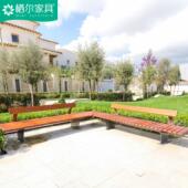 靠背椅户外公园椅不锈钢长椅社区风景区露天休闲 椅广场弧形椅木