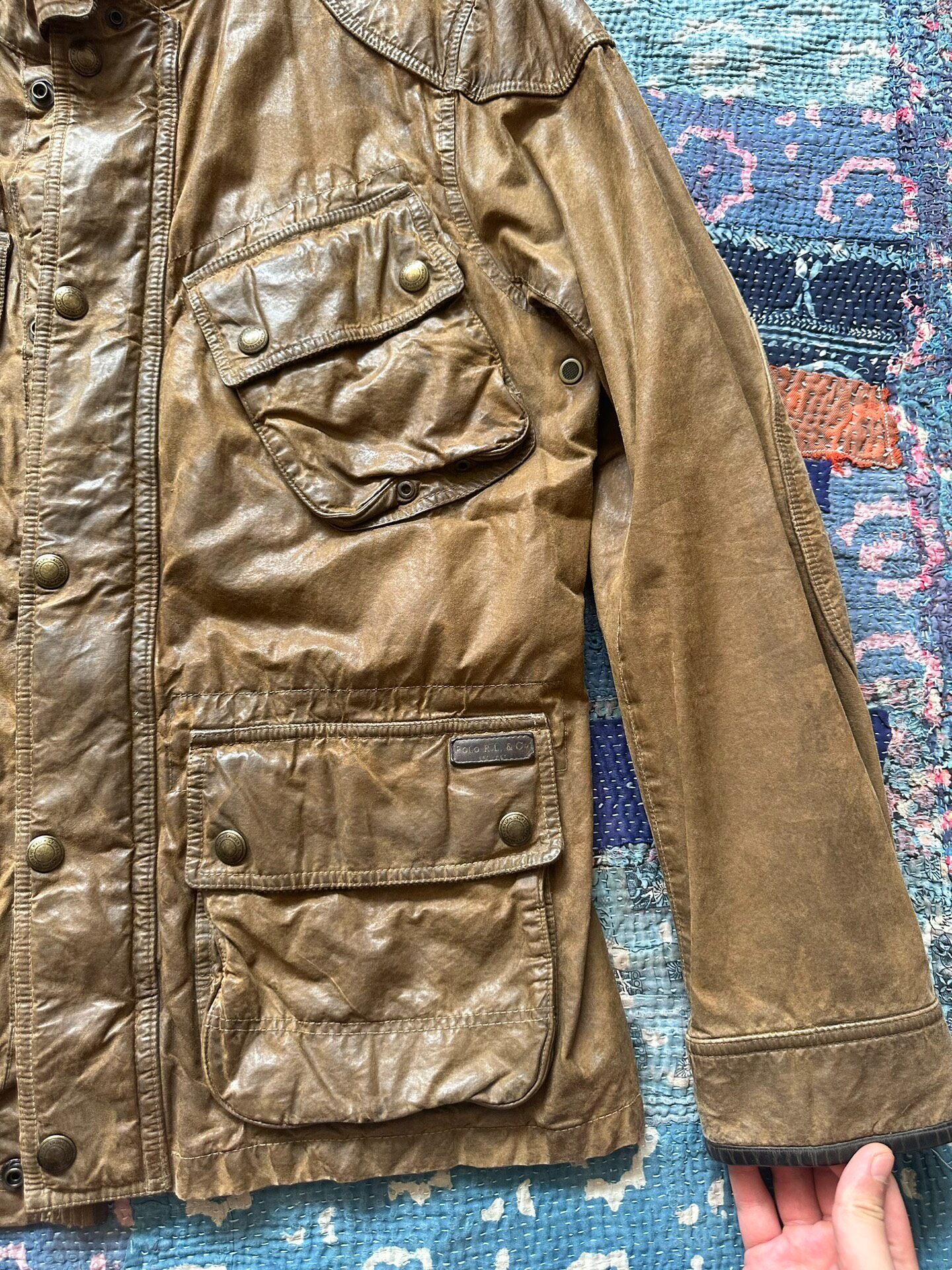 Polo Ralph Lauren Waxed Motorcycle Jacket — back