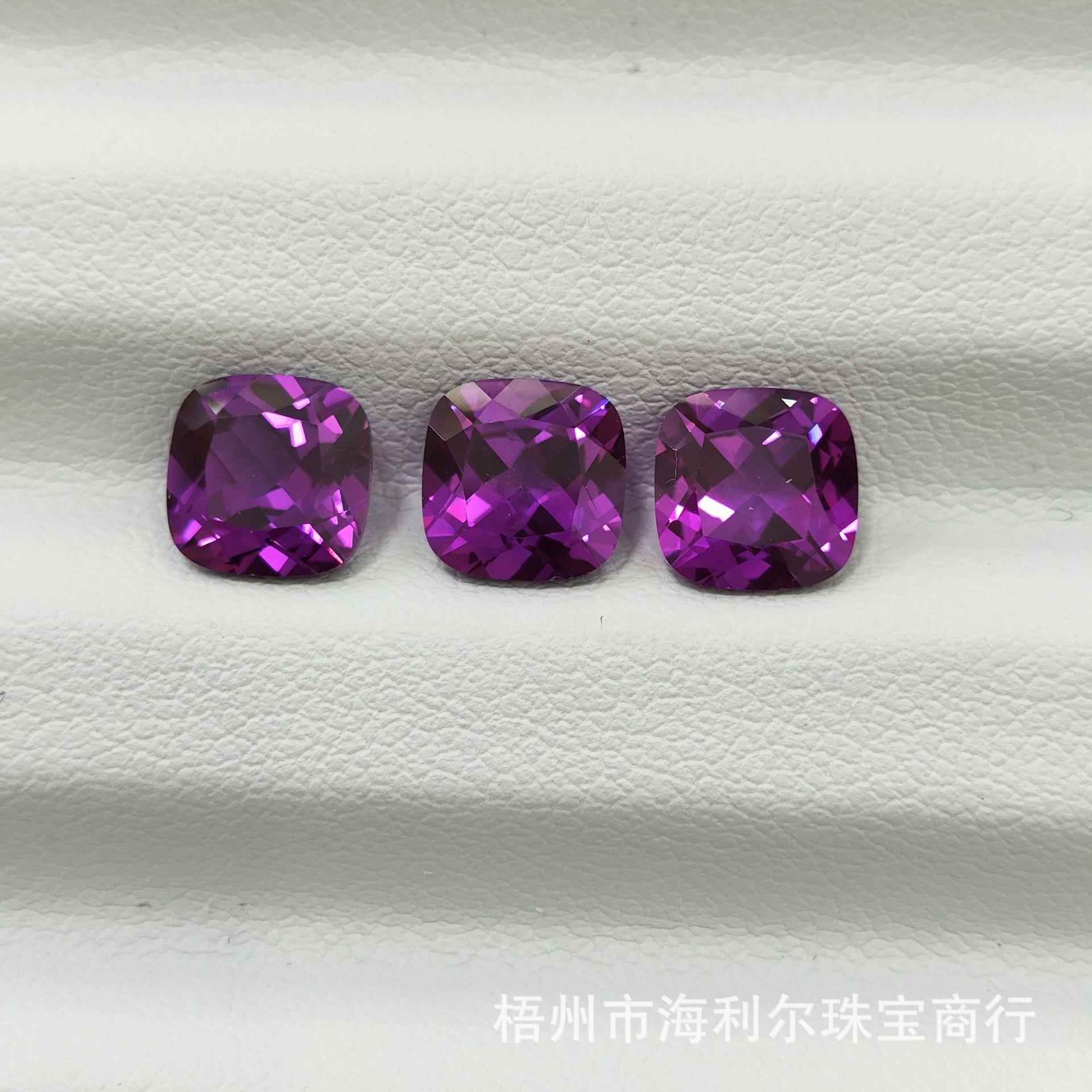培育宝石肥正方形培育彩色宝石裸石 厂家直销现货裸石