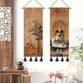 走廊茶室壁画 民宿挂画 入口挂画 唐代彩绘挂画 中国覆古挂毯