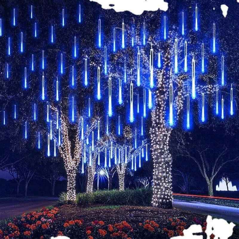 插电款流星雨灯条贴片彩灯管冰锥流户外亮化装饰彩灯流星灯串