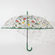 浮羽透明伞女碎花朵纤细弯柄伞长柄伞半自动直杆伞弯柄大伞面雨