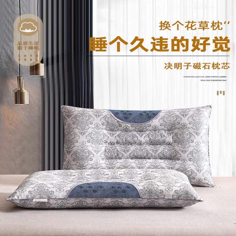 磁疗决明子枕头 助眠护颈双人枕 防螨不变形枕芯 家用保健枕头