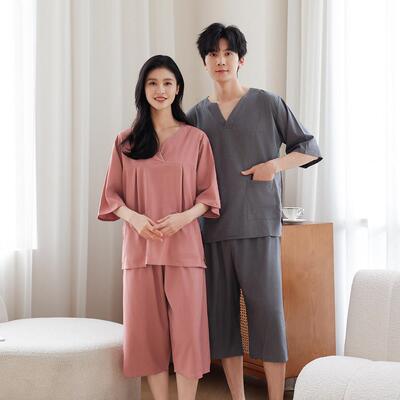 泰式古法按摩服男女大码高档浴服汗蒸服七分袖裤足道会所家居客服