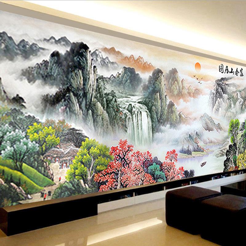 5d钻石画2025今年新款满钻客厅山水点砖石贴画富春山居图十字绣