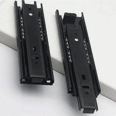 2Pcs Side Mount Telescopic Drawer Rail 3 Section Slide