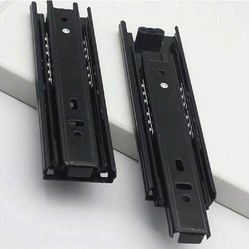 2Pcs Side Mount Telescopic Drawer Rail 3 Section Slide