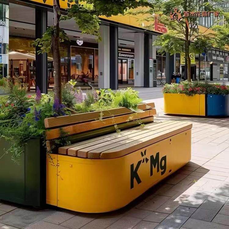 户外花箱坐凳街道广场座椅花架园林景观花盆种植箱家用座椅厂家