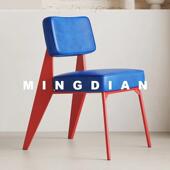 孟菲斯配色餐椅凳子意式 家用靠背椅子复古网红感设计师中古风