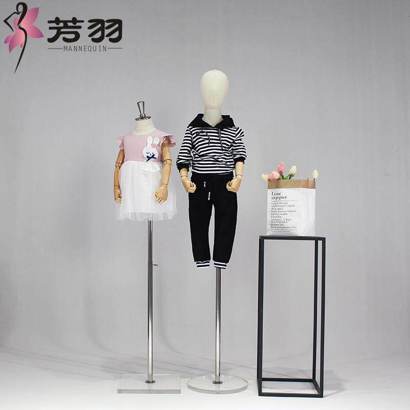 童装店儿童模特带头带手道具半身展示架拍照拍摄亚克力小假人